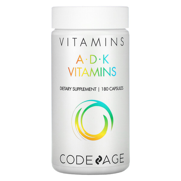 CodeAge, Vitaminas, Vitaminas A.D.K., 180 Cápsulas