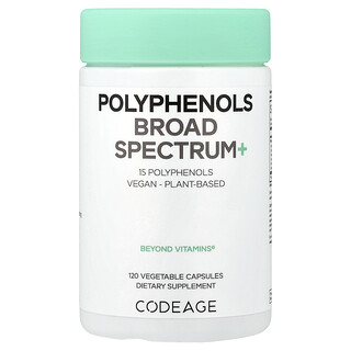 Codeage, Polyphenols Broad Spectrum+, Breitbandspektrum-Polyphenole, 120 pflanzlliche Kapseln