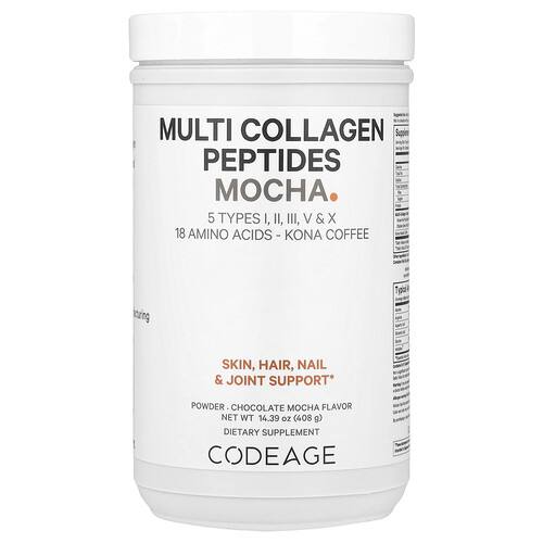 Codeage Multi Collagen Peptides Powder, Chocolate Mocha, 14.39 oz (408 g)