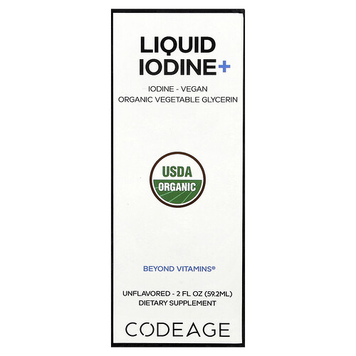 Codeage, Liquid Iodine+, flüssiges Jod, geschmacksneutral, 59,2 ml (2 fl. oz.)
