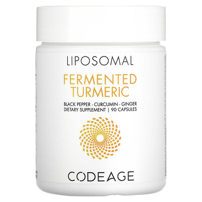 

Codeage Liposomal, ферментированная куркума, черный перец, куркумин, имбирь, 90 капсул