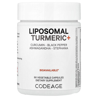Codeage, Curcuma+ liposomal, 90 capsules végétales