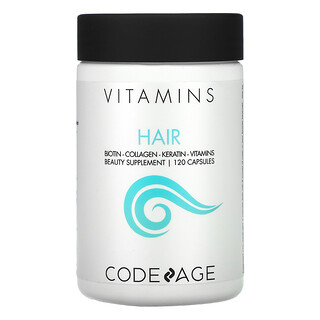 CodeAge, витамины, для здоровья волос, 120 капсул