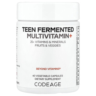 Codeage, Suplemento multivitamínico fermentado y más para adolescentes, 60 cápsulas vegetales