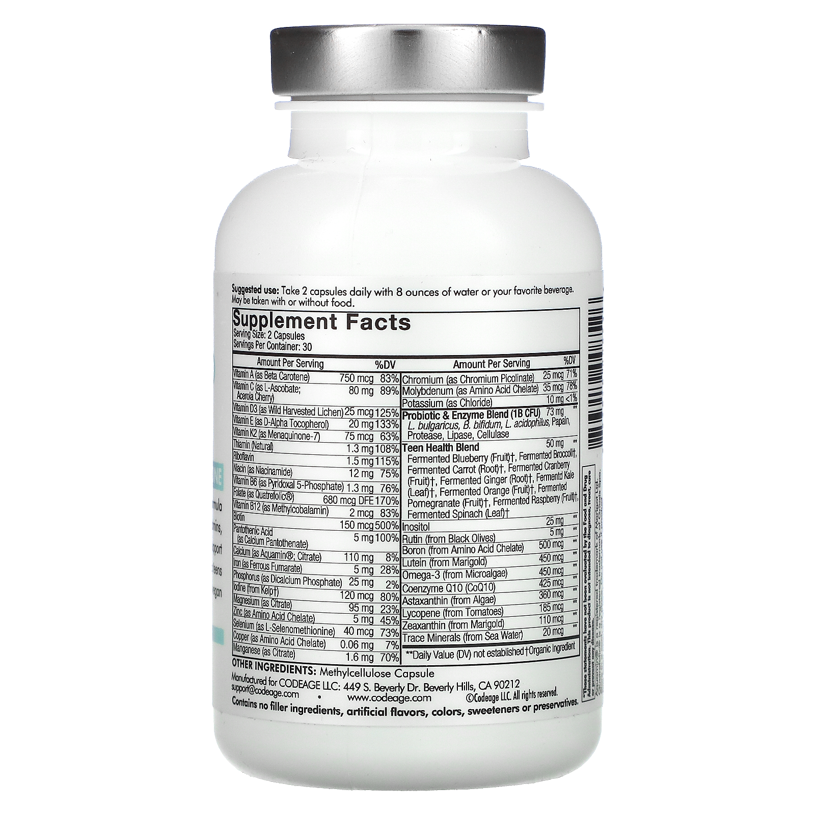 CodeAge, Teen Fermented Multivitamin, 60 Capsules iHerb