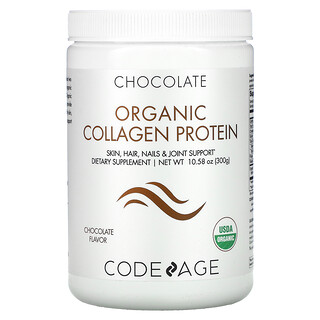 CodeAge, オーガニックコラーゲンタンパク質、チョコレート、300g（10.58オンス）