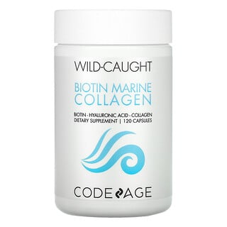 CodeAge, Collagène marin sauvage à la biotine, 120 capsules