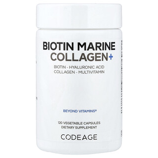 Codeage, Collagene marino con biotina+, 120 capsule vegetali