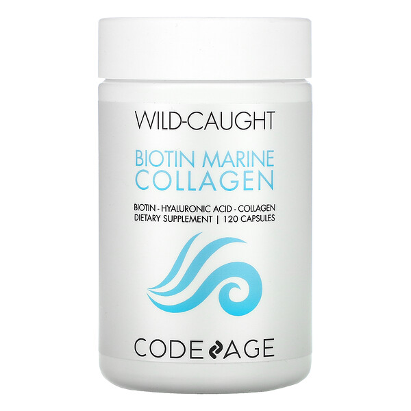 CodeAge, морской коллаген из рыбы дикого улова, 120 капсул