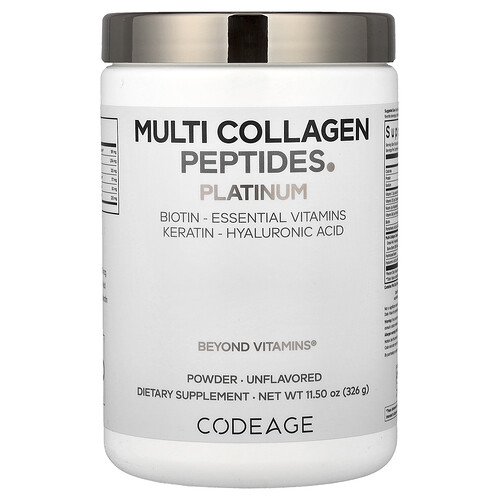 Codeage Multi Collagen Peptides Powder, Platinum, Unflavored, 11.5 oz (326 g)