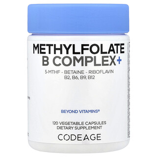 Codeage, Complejo de vitaminas B y metilfolato, 120 cápsulas vegetales