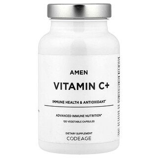 Codeage, Amen, Vitamina C+, Suplemento antioxidante para la salud inmunitaria, 120 cápsulas vegetales