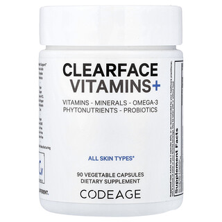 كودج‏, فيتامينات Clearface + ، 90 كبسولة نباتية
