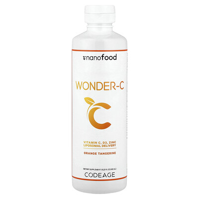 Codeage, Nanofood, Wonder-C, Naranja y mandarina, 450 ml (15,22 oz. Líq.)