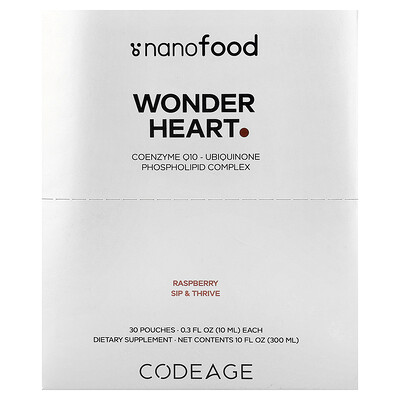 Photos - Vitamins & Minerals Wonder Codeage, Nanofood,  Heart, Raspberry, 30 Pouches, 0.3 fl oz  Each AGE-00880 (10 ml)