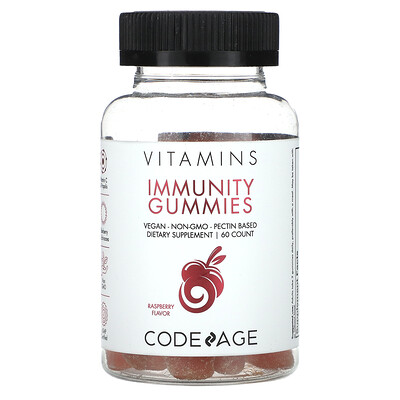 

Codeage Жевательные мармеладки для иммунитета, малина, 60 жевательных таблеток