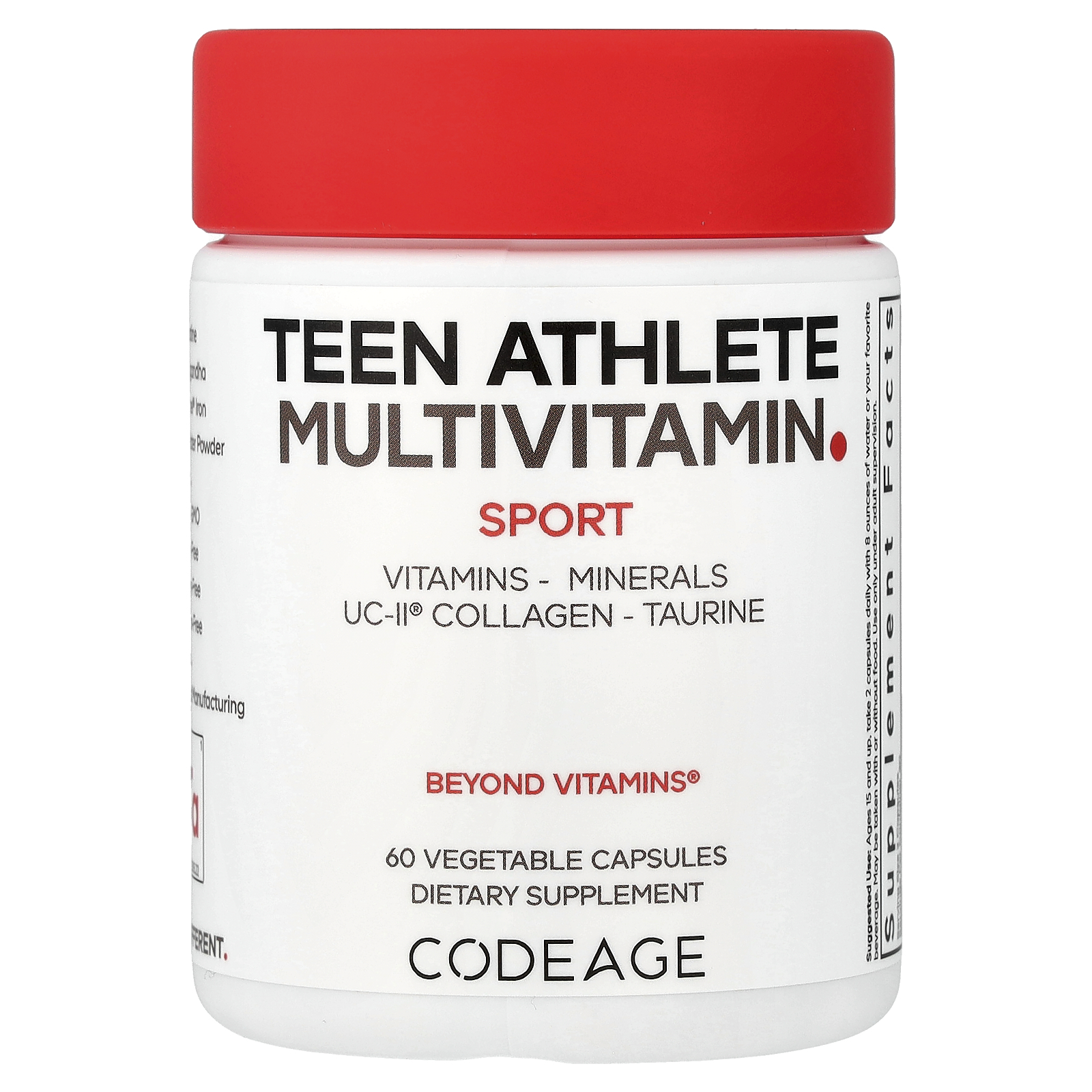 Codeage (코드에이지), Sport, 10대 운동선수 종합비타민, 베지 캡슐 60정