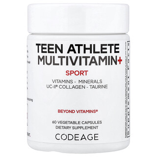 Codeage, Suplemento multivitamínico y más para deportistas adolescentes, 60 cápsulas vegetales