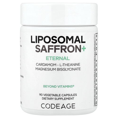 Codeage, Eternal, Liposomal Saffron+, liposomales Safran+, 90 pflanzliche Kapseln