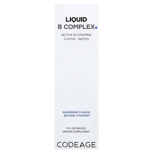 Codeage, Liquid B Complex, Liquid B-Komplex, Himbeere, 29,6 ml (1 fl. oz.)