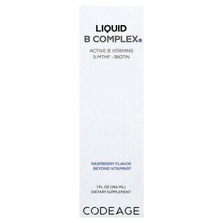 Codeage, Complexe liquide de vitamines B, Framboise, 29,6 ml