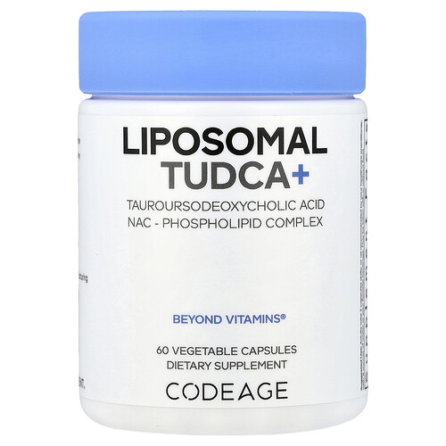 Codeage Liposomal Tudca Plus 600 Milligram, Nac N-Acetyl-l-Cysteine, Liposomal Delivery, Non-gmo, 60 Count