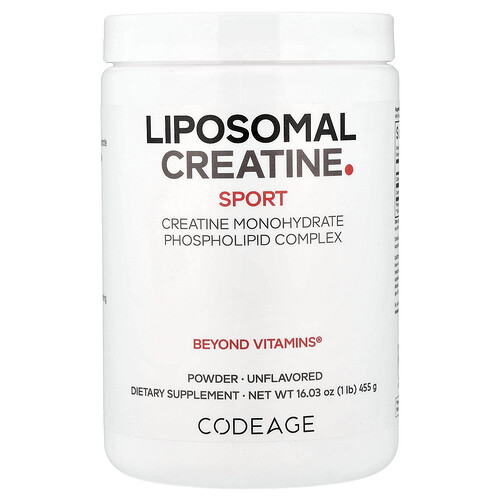 Codeage Sport, Liposomal Creatine Powder, Unflavored, 1 lb (455 g)