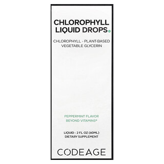 Codeage, Chlorophyll Liquid Drops, Peppermint, 2 fl oz (60 ml)