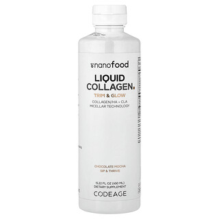 Codeage, Nanofood, Liquid Collagen, Chocolate Mocha, 15.22 fl oz (450 ml)