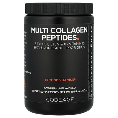 Product Image for Codeage, Multi Collagen Peptides Powder, Unflavored, 10.58 oz (300 g)