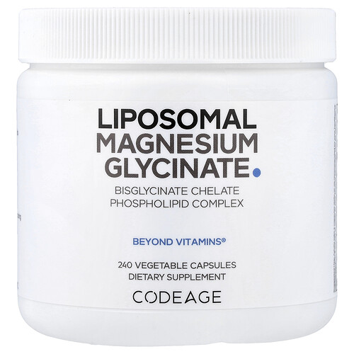 Codeage Noir Glycinate De Magnésium Liposomal, 240 Capsules Végétales