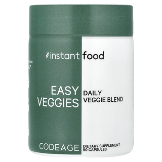 Codeage, Comida instantánea, Easy Veggies, Mezcla de vegetales de uso diario, 90 cápsulas