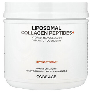 Codeage, Liposomal Collagen Peptides+ Powder, Unflavored, 14.97 oz (424.5 g)