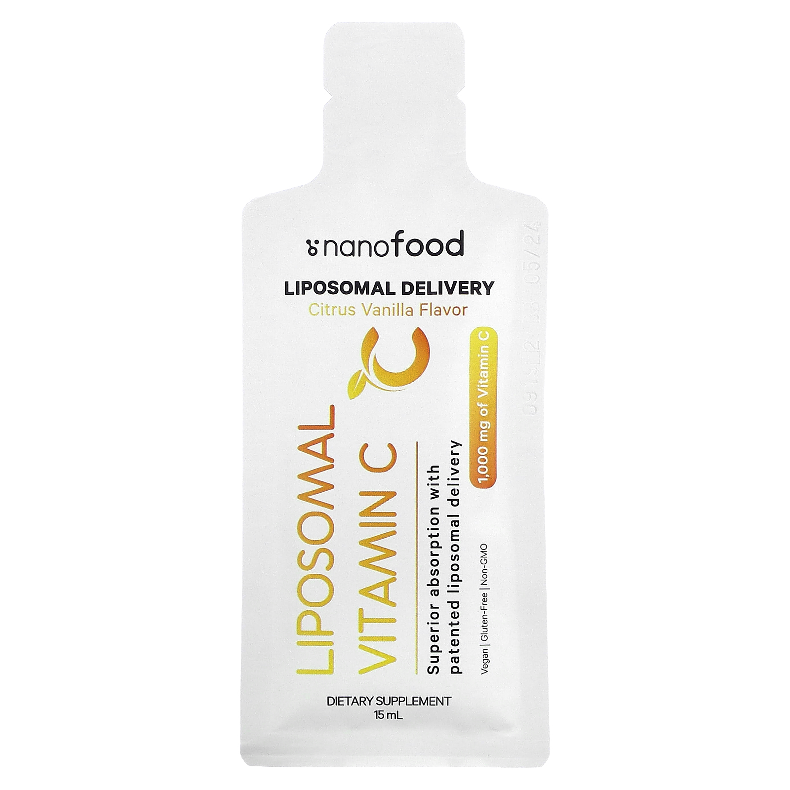 Codeage, Liposomal Vitamin C, Citrus Vanilla, 1,000 mg, 32 Pouches, 0.5