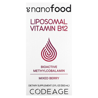 Codeage, Vitamin B12 Liposomal, Beri Campuran, 59,2 ml (2 ons cairan)