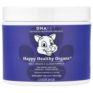 Codeage, DNA Pet，Happy Healthy Organs，多種器官和腺體護理配方，貓專用，1.48 盎司（42 克）