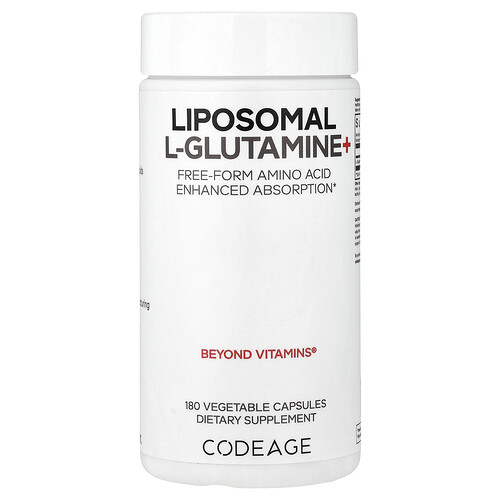 Codeage Liposomal L-Glutamine+, 180 Vegetable Capsules (500 mg per Capsule)