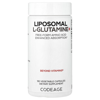 Codeage, Lipozomální L-glutamin+, 180 rostlinných tobolek (500 mg v jedné tobolce)