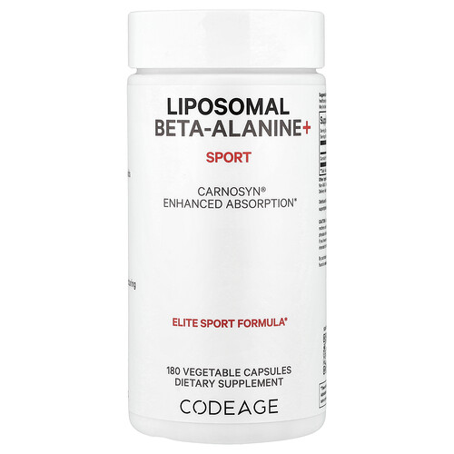 Codeage, Liposomal Beta-Alanine+, Centurion, CarnoSyn, Enhanced Absorption, 533 mg , 180 Capsules