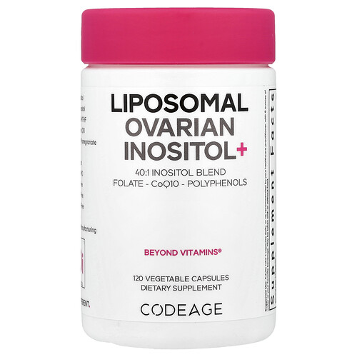 Codeage Liposomal Ovarian Inositol+ Supplement - Myo-Inositol & D-Chiro-Inositol 40:1 Blend, Folate 5-mthf, Pomegranate & Wild Blueberry, 120 Capsules