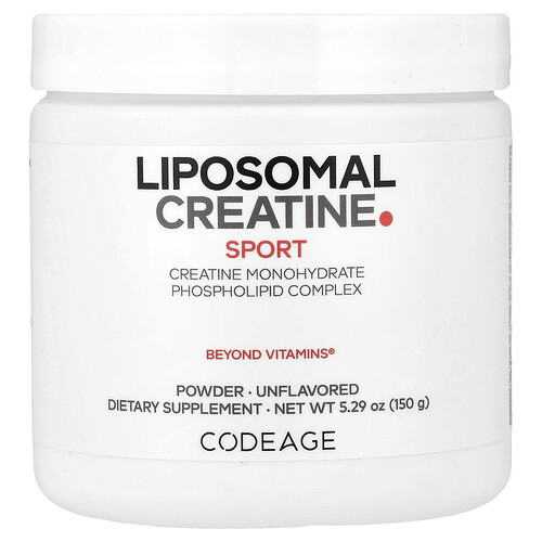 Codeage, Sport, Liposomal Creatine Powder, Unflavored, 5.29 oz (150 g)