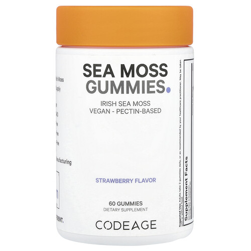 Codeage Sea Moss Gummies, Strawberry, 60 Gummies (150 mg per Gummy)