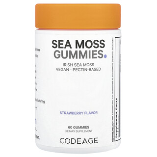 Codeage, 바다 이끼 구미젤리, 딸기 맛, 구미젤리 60개(구미젤리 1개당 150mg)