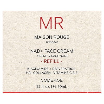 Codeage, Maison Rouge, NAD+ Face Cream, Refill, 1.7 fl oz (50 ml)