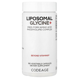 Codeage, Liposomaalinen glysiini+, 180 kasvikapselia (500 mg kapselia kohden)