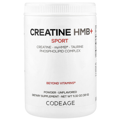 Codeage, Sport, Creatine HMB+, Kreatin HMB+, geschmacksneutral, 321 g (11,32 oz.)