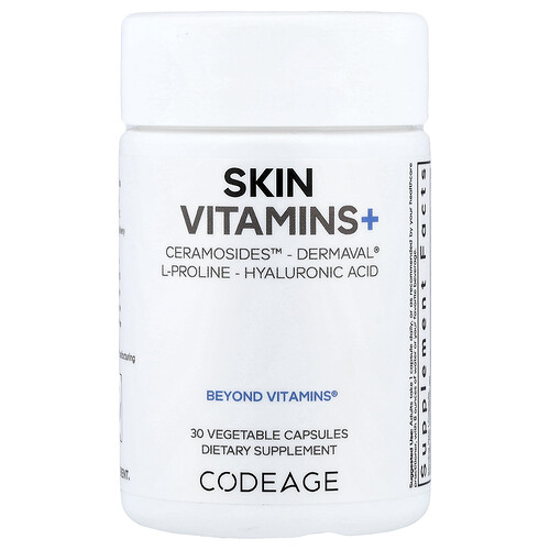 Codeage, Skin Vitamins+, Hautvitamin, 30 pflanzliche Kapseln