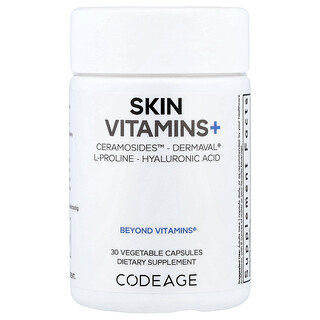 Codeage, Hudvitaminer+, 30 vegetabilske kapsler