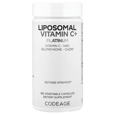 Codeage, Liposomal Vitamin C+ Platinum, 180 Vegetable Capsules