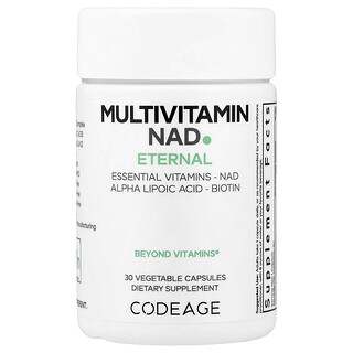 Codeage, Suplemento multivitamínico con NAD, Uso externo, 30 cápsulas vegetales